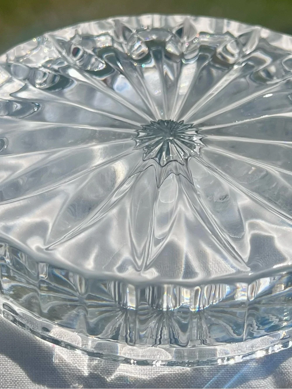 Two Vintage Lead Crystal Wine Bottle Coaster/taper Candle Holder Star pattern